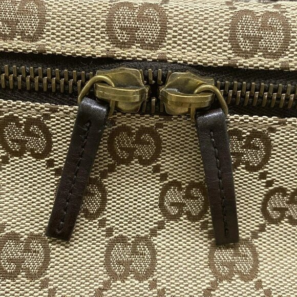 Auth GUCCI GG 106646 Beige Dark Brown Jacquard - Vanity Bag - Picture 9 of 16